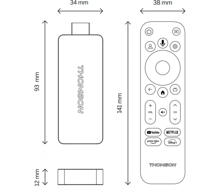 Фото - приставку Smart TV Медиаплеер Thomson Streaming Stick 4K UHD 140G