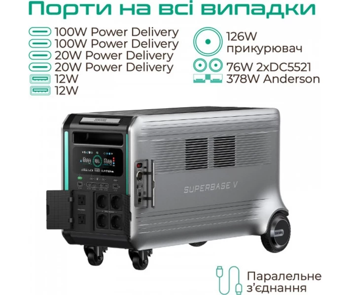 Фото - зарядную станцию Зарядная станция Zendure SuperBase V4600 / 3800W / 4608Wh / LiFePO4 / Black (ZDSBV4600-GY-EU)