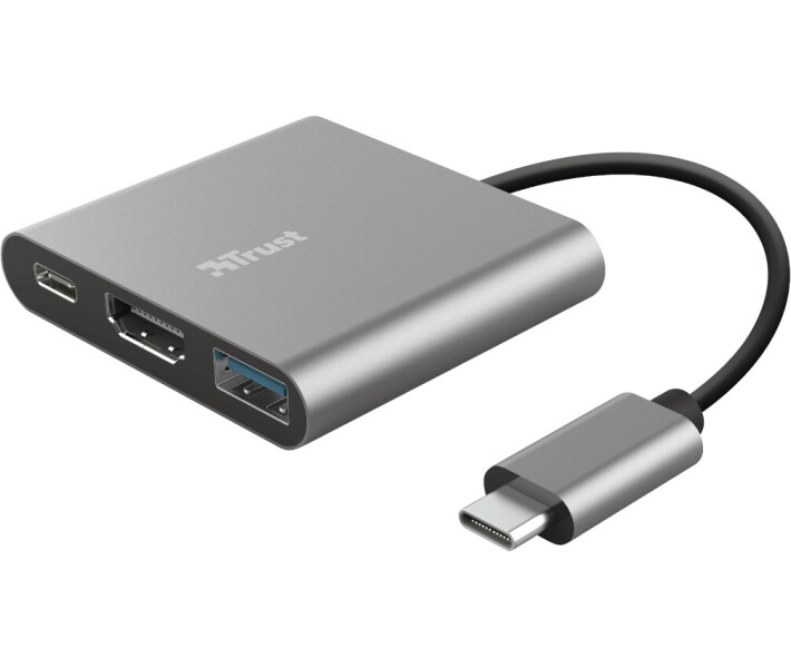 Фото - кардридер Адаптер Type C -> HDMI/Type C/USB Trust Dalyx Aluminium (23772)