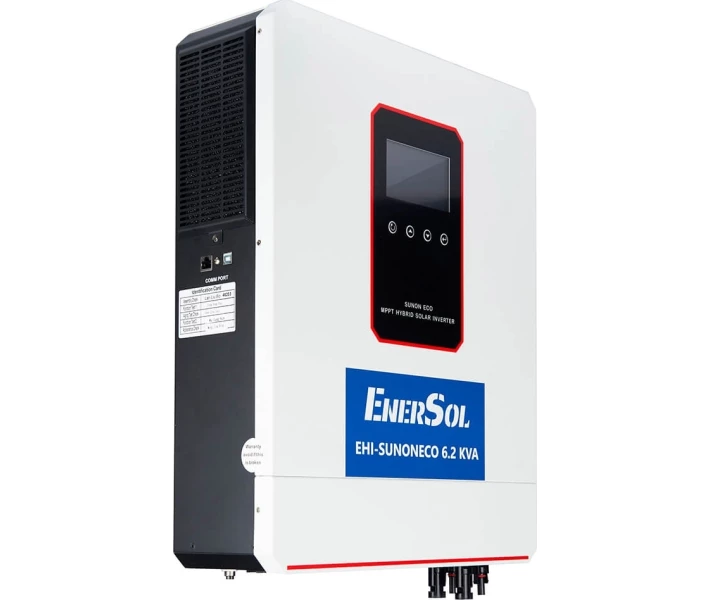Фото - инвертор Гибридный инвертор EnerSol 6,2кВт з MPPT и Wifi (EHI-SUNONECO6.2KW) + Аккумуляторная батарея EnerSol 5,12 кВт.ч, 100Ач.