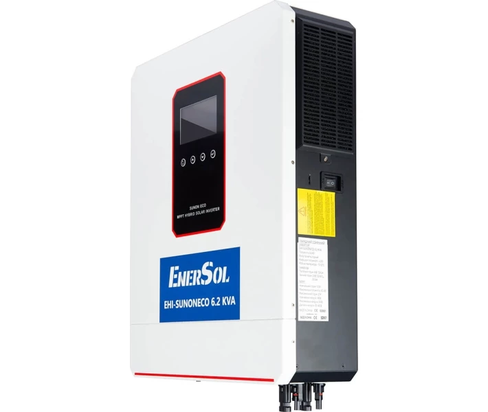 Фото - инвертор Гибридный инвертор EnerSol 6,2кВт з MPPT и Wifi (EHI-SUNONECO6.2KW) + Аккумуляторная батарея EnerSol 5,12 кВт.ч, 100Ач.
