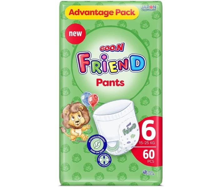 Фото - подгузник Трусики-подгузники GOO.N FRIEND для детей 15-25 кг (размер 6, унисекс, 60 шт) (F1010117-006)