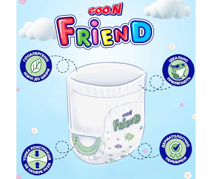 Фото - подгузник Трусики-подгузники GOO.N FRIEND для детей 15-25 кг (размер 6, унисекс, 60 шт) (F1010117-006)