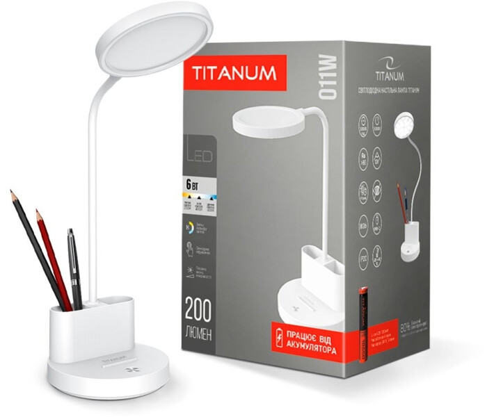 Фото - настольную лампу Лампа настольная с аккумулятором TITANUM TLTF-011W 6W 1200mAh 2700-6000K (TLTF-011W)