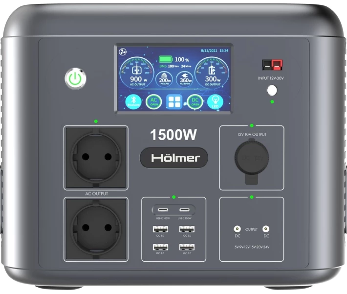 Фото - зарядную станцию Портативная зарядная станция Hölmer FCS1500 1500W / 1280Wh / LiFePO4