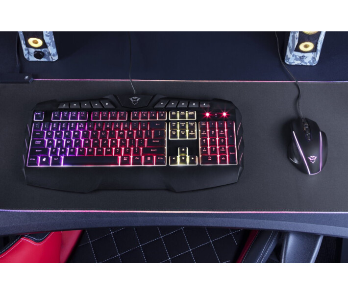 Фото - клавиатуру Клавиатура игровая Trust GXT 881 Odyss Semi-Mech USB Black (24303)