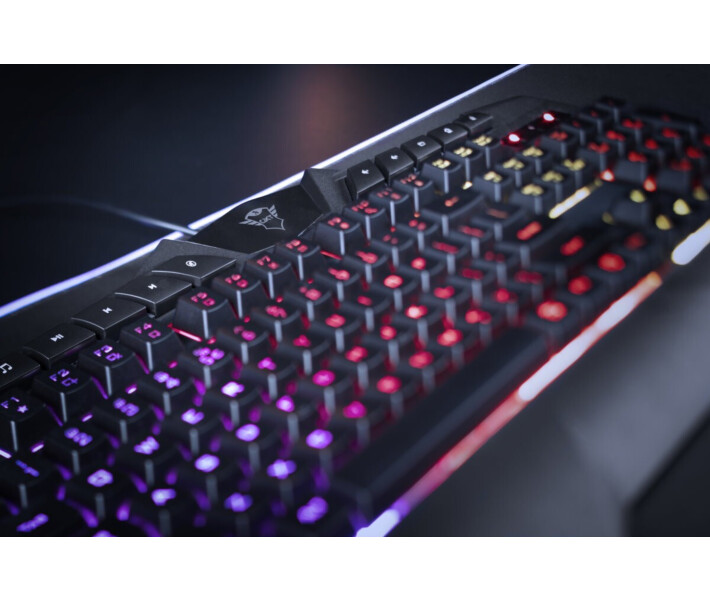 Фото - клавиатуру Клавиатура игровая Trust GXT 881 Odyss Semi-Mech USB Black (24303)