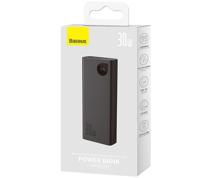 Фото - power bank Power Bank Baseus Adaman Metal 20000mAh 30W(PPAD030001) Black