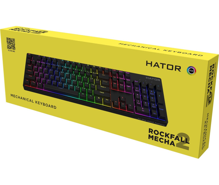 Фото - клавиатуру Клавиатура игровая HATOR Rockfall 2 Mecha orange (HTK-710) black