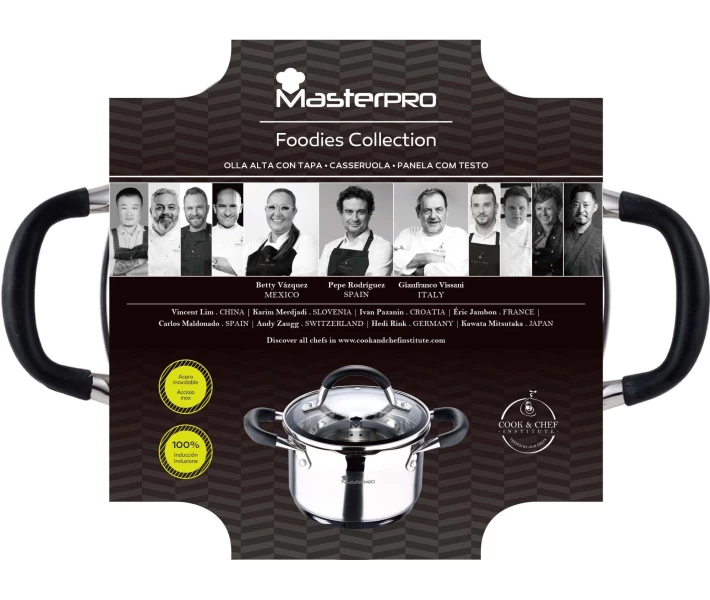 Фото - кастрюлю и казан Кастрюля с крышкой MasterPro Foodies collection, 1,8 л (BGMP-1504-BK)