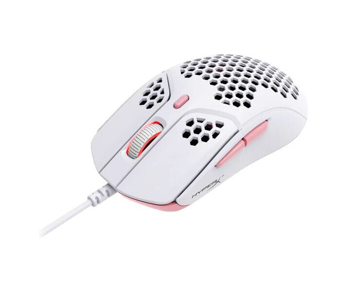 Фото - мышку для ноутбука Мышь игровая HyperX Pulsefire Haste White/Pink (4P5E4AA)