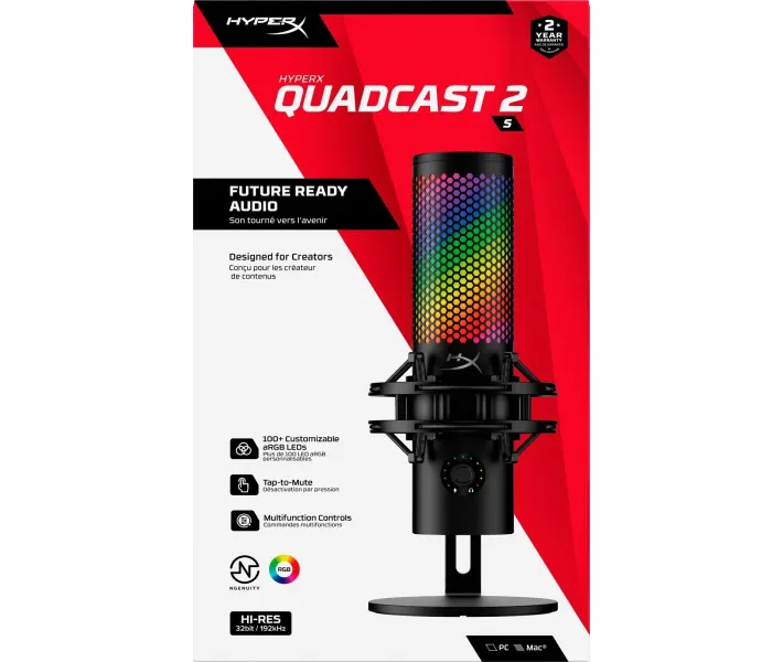 Игровой USB-микрофон HyperX QuadCast 2 S (9A273AA) купить в АЛЛО