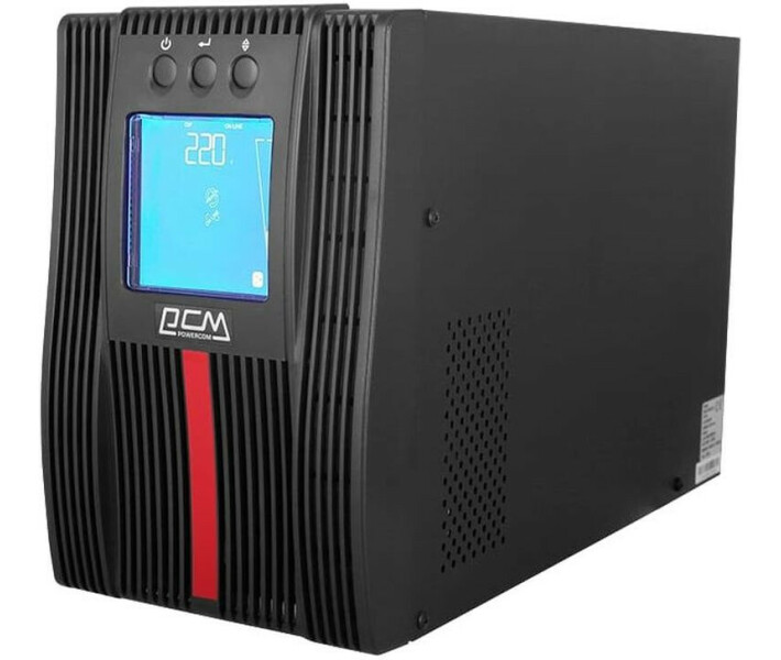 Фото - источник бесперебойного питания ИБП Powercom MAC-1K 1000VA RS232 USB 4 IEC LCD