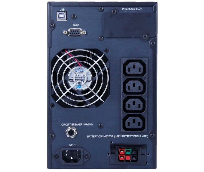 Фото - источник бесперебойного питания ИБП Powercom MAC-1K 1000VA RS232 USB 4 IEC LCD