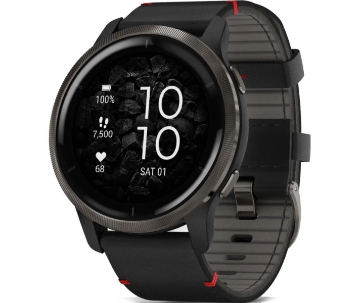 Фото - смарт-часы Смарт-часы Garmin Venu 2 Black with leather belt (010-02430-21)
