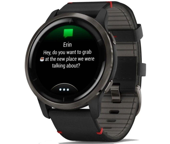 Фото - смарт-часы Смарт-часы Garmin Venu 2 Black with leather belt (010-02430-21)