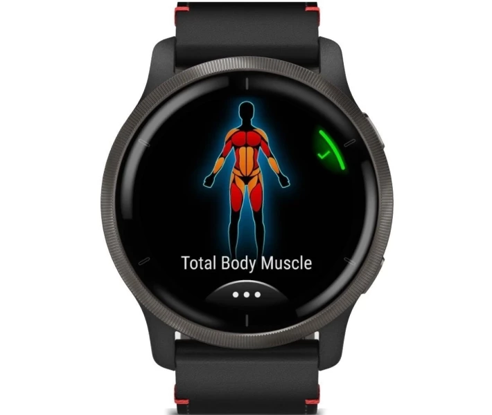 Фото - смарт-часы Смарт-часы Garmin Venu 2 Black with leather belt (010-02430-21)