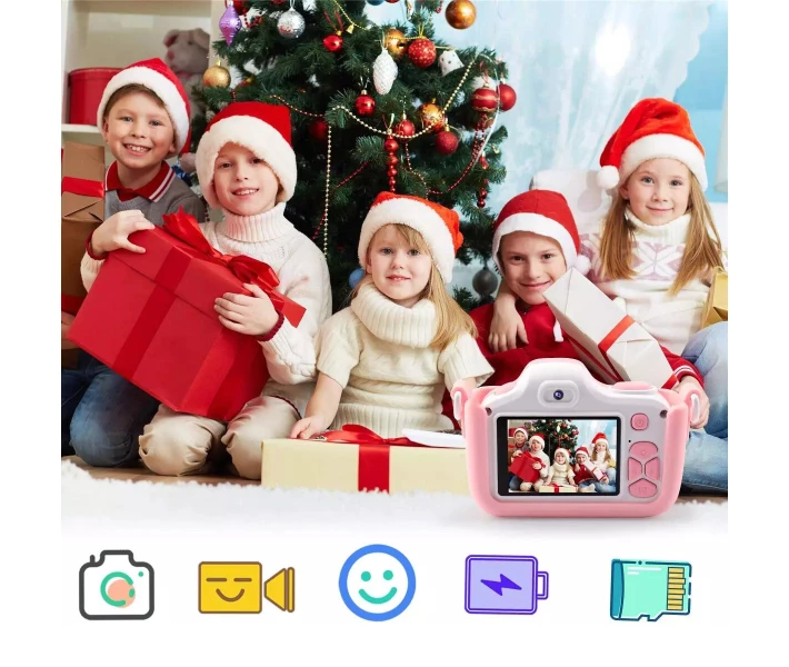 Фото -  Детский цифровой фотоаппарат Smart Kids Kitty с 2" экраном в силиконовом чехле "Кошечка" с встроенными играми Розовый