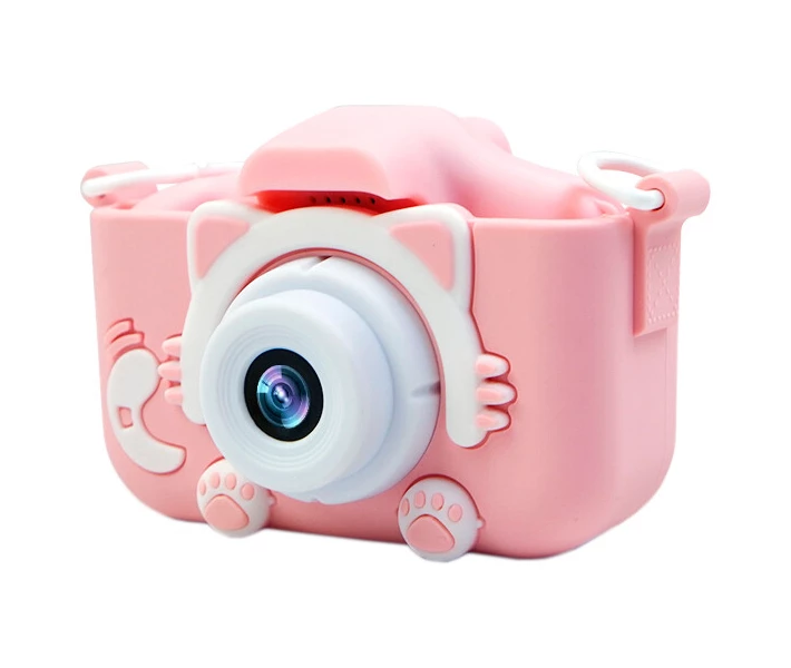 Фото -  Детский цифровой фотоаппарат Smart Kids Kitty с 2" экраном в силиконовом чехле "Кошечка" с встроенными играми Розовый