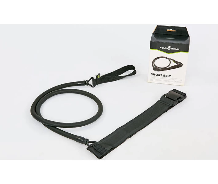 Фото - аксессуар для плавания и аквафитнеса Пояс с эластичным тросом MadWave SHORT BELT M077104 Черный