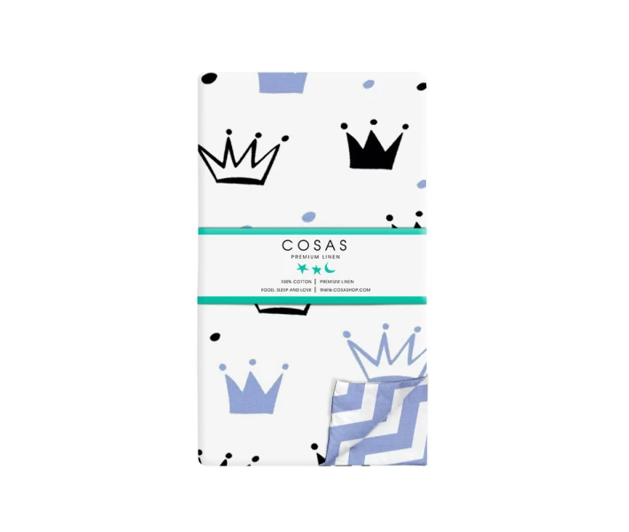 Фото - пододеяльник Пододеяльник полуторный CROWN BLUE /оборот зигзаг голубой/