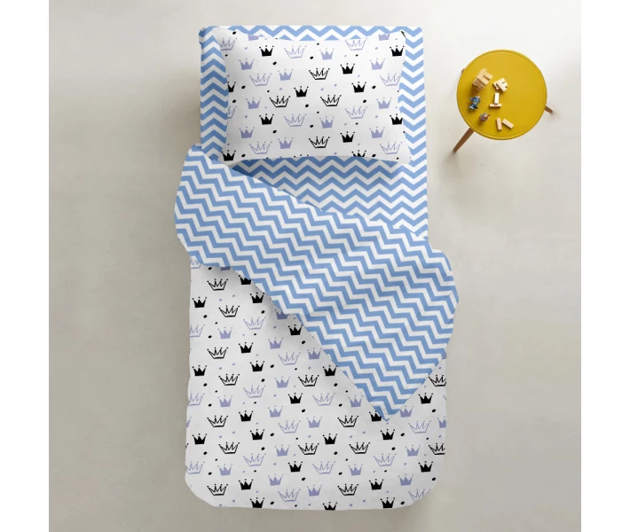 Фото - пододеяльник Пододеяльник полуторный CROWN BLUE /оборот зигзаг голубой/