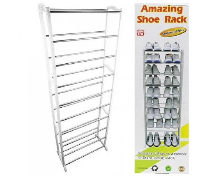 Фото - тумбу Полка для обуви, тумба для обуви Amazing Shoe Rack Стойка-органайзер для хранения 30 пар обуви с 10 полкамина регулируемая по высоте