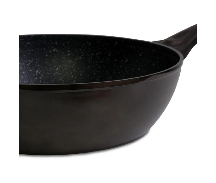 Фото - сковороду Сковорода антипригарная Kamille - 280 мм Black Marble глубокая с крышкой