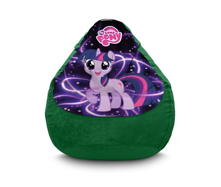Фото - бескаркасную мебель Кресло мешок iPuff ''My Little Pony. Happy Twilight Sparkle'' Флок XL (80х110 см)  Зелёный
