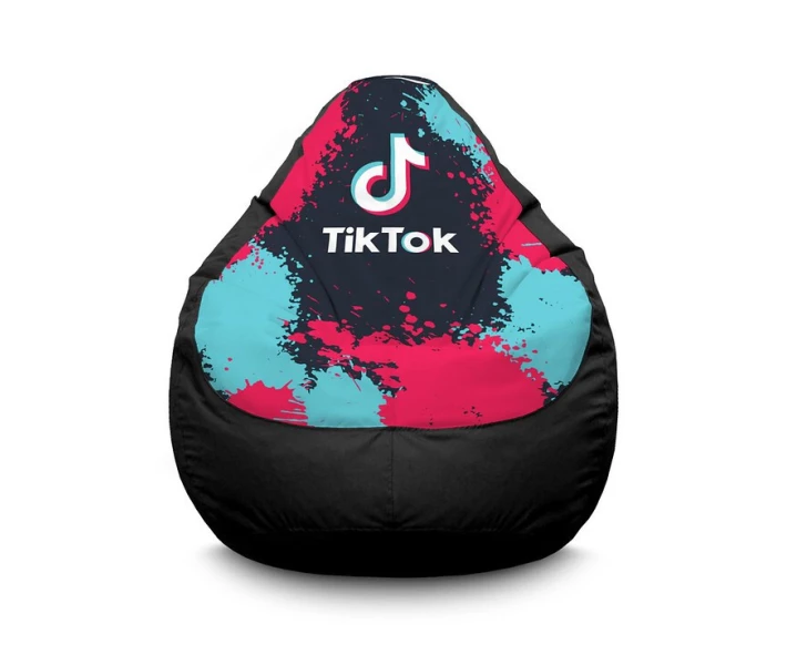 Фото - бескаркасную мебель Кресло мешок iPuff ''Tik Tok. Mega splash. Black'' Оксфорд XXL (90х125 см) Черный