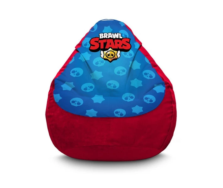 Фото - бескаркасную мебель Кресло мешок iPuff ''Brawl Stars. Logo Burgundy'' Флок XXL (90х125 см) Красный