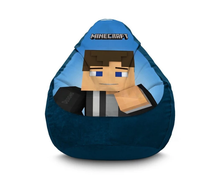 Фото - бескаркасную мебель Кресло мешок iPuff ''Minecraft. Steve'' Флок XXXL (100х135 см) Синий