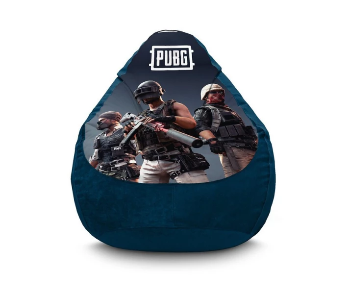 Фото - бескаркасную мебель Кресло мешок iPuff ''PUBG. Team 2'' Флок XXL (90х125 см) Синий