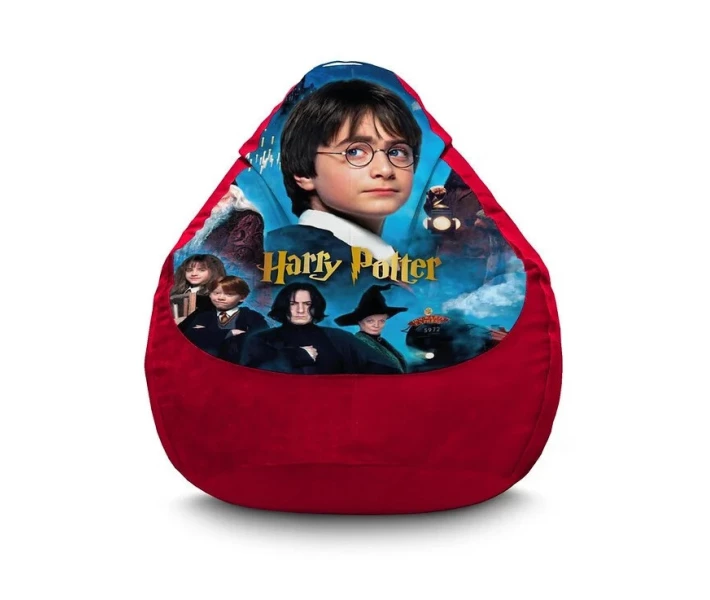Фото - бескаркасную мебель Кресло мешок PufOn, "Harry Potter. Young wizard" красный Флок  ХХL