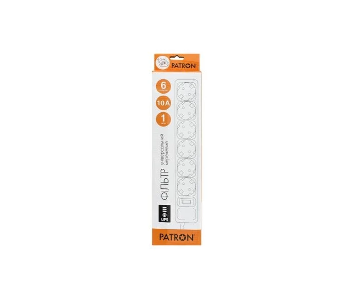 Фото - сетевой фильтр Сетевой фильтр питания PATRON 1 m3*1mm2 (SP-1063U) 6 розеток BLACK (EXT-PN-SP-1063U)