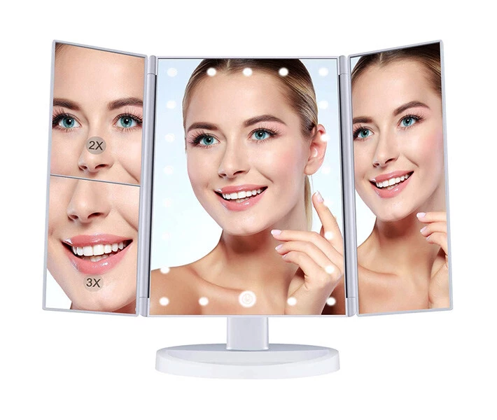 Фото - косметическое зеркало Тройное зеркало Led miror - Черное