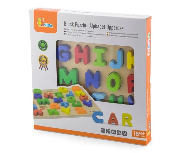 Фото - пазл Деревянный пазл Viga Toys Английский алфавит, прописные буквы (50124)