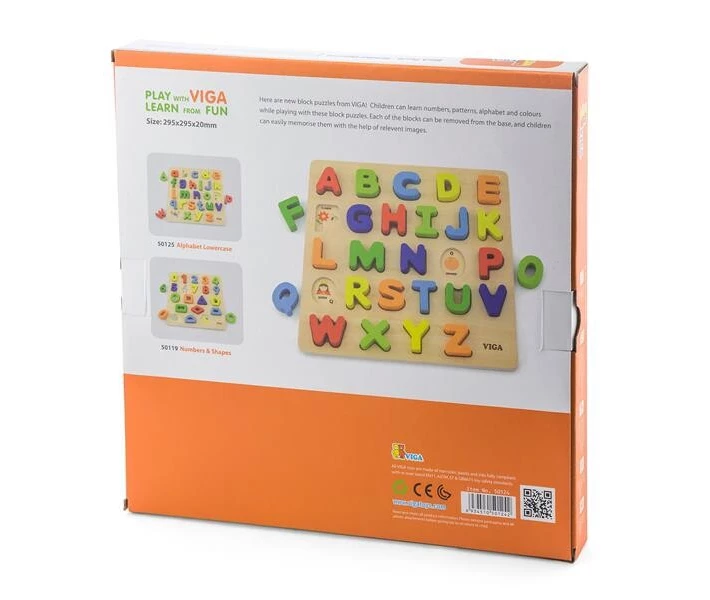 Фото - пазл Деревянный пазл Viga Toys Английский алфавит, прописные буквы (50124)