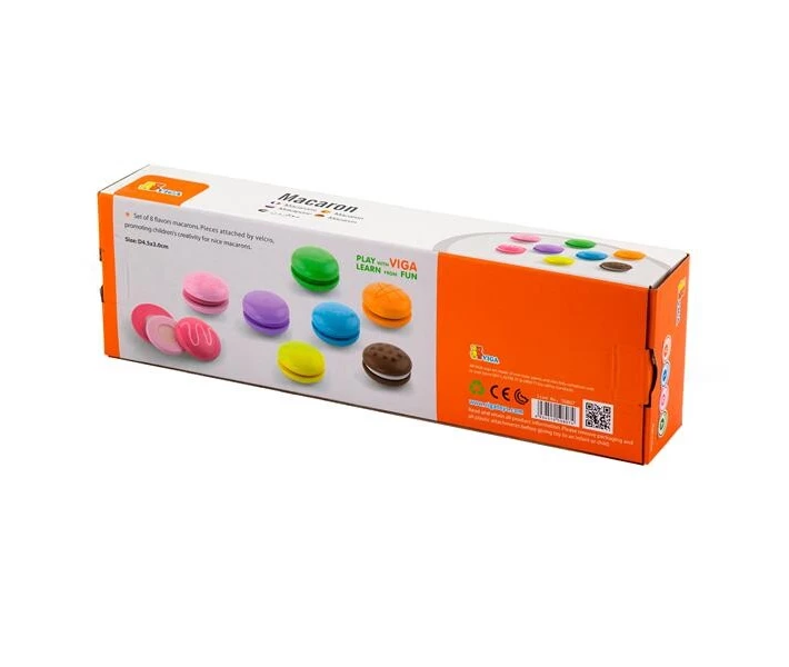 Фото - сюжетно-ролевой набор Игрушечные продукты Viga Toys Печенья макарон из дерева, 8 шт. (50807)