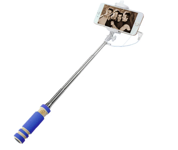 Фото - монопод для селфи Держатель выдвижной для selfie Mini Monopod Blue + кнопка через 3,5" (4916)