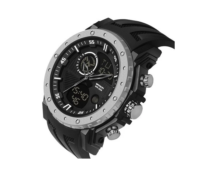 Фото - наручные часы Мужские часы Sanda 6012 Black-Silver