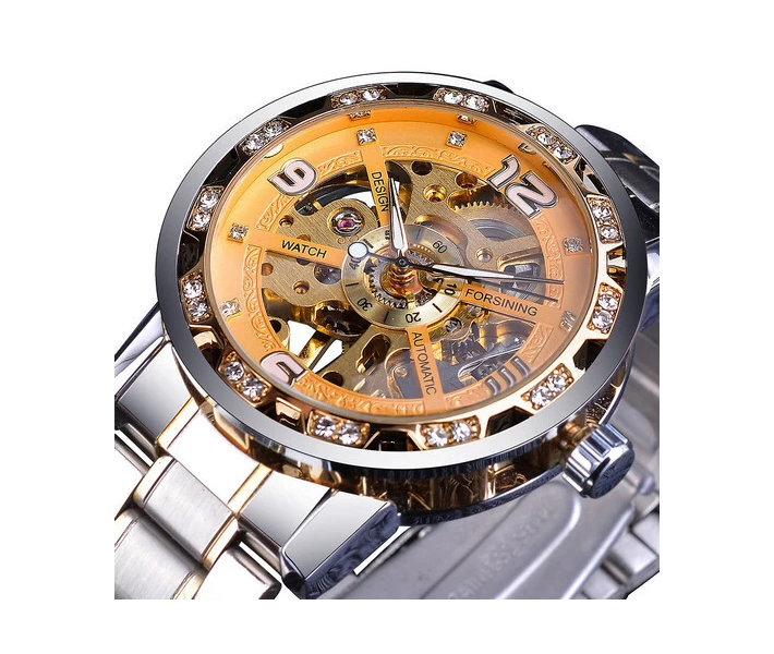 Фото - наручные часы Женские часы Forsining S1201 Silver-Gold