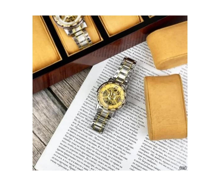 Фото - наручные часы Женские часы Forsining S1201 Silver-Gold