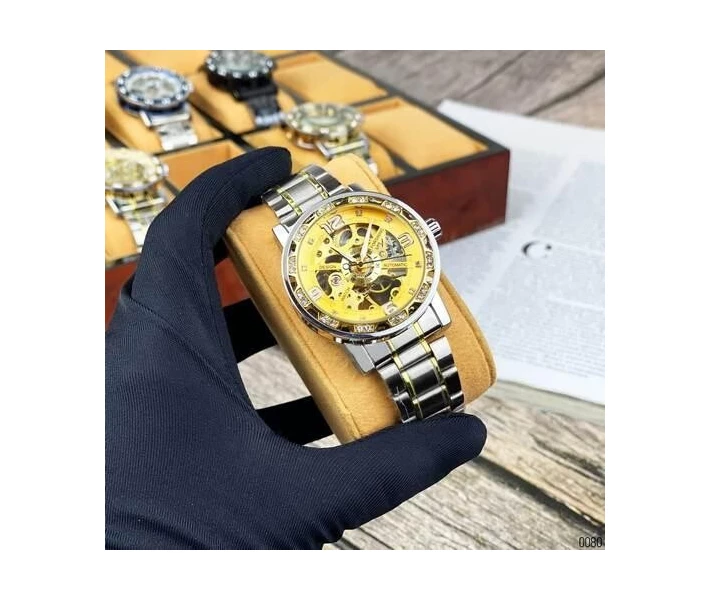 Фото - наручные часы Женские часы Forsining S1201 Silver-Gold