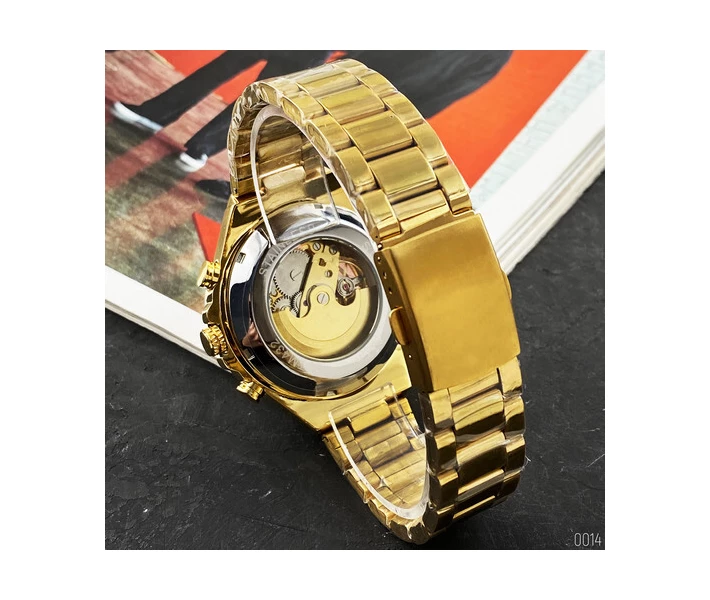Фото - наручные часы Мужские часы Winner 8067 Gold-Black-Gold Red Cristal
