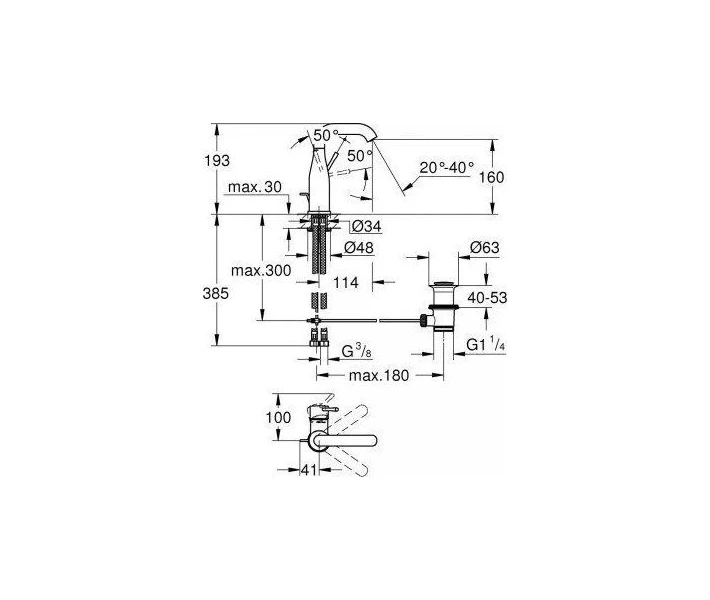 Фото - смеситель Смеситель для раковины Grohe Essence New 23462AL1, Графит