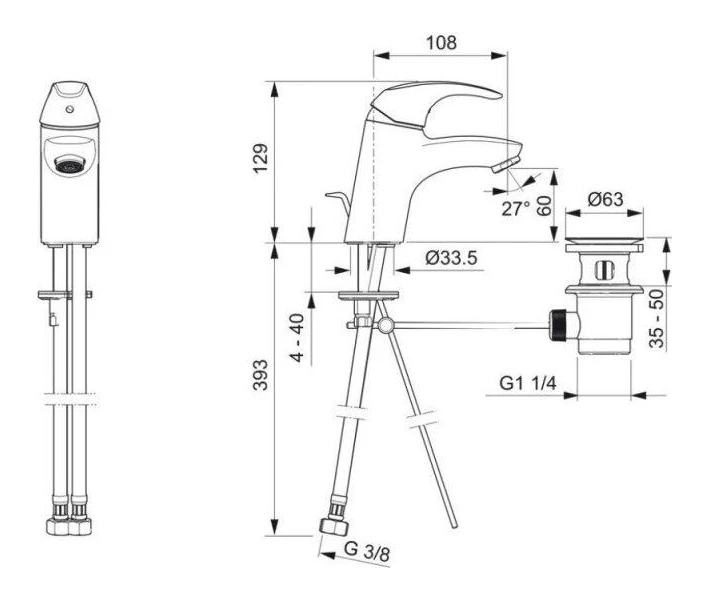 Фото - смеситель Смеситель для умывальника Oras Polara 1400F, Хром