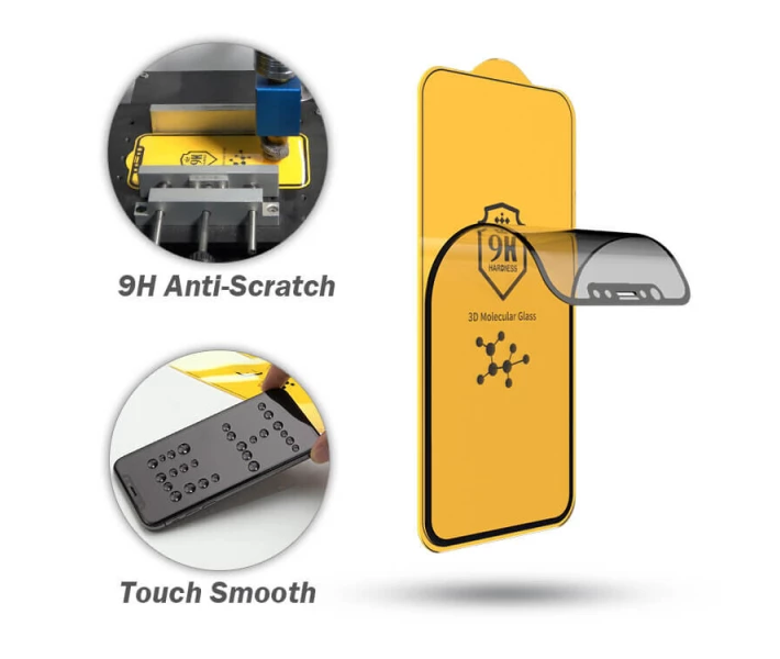Фото - защитное стекло для смартфона Молекулярное 3D стекло Flexible Molecular для Apple iPhone 12 Pro / 12 (6.1") Черный (161037)