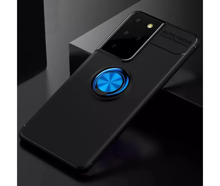 Фото - чехол для смартфона TPU чехол Deen ColorRing под магнитный держатель (opp) для Samsung Galaxy S21 Ultra Черный / Синий (161801)