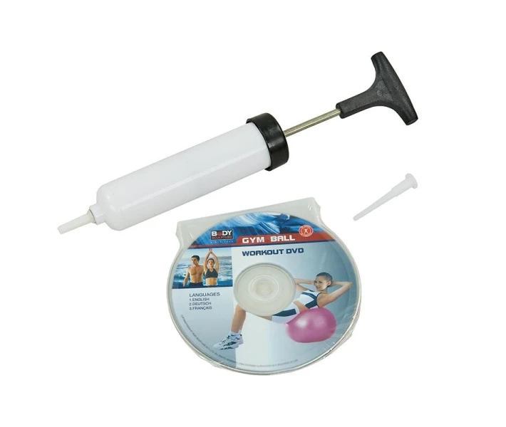 Фото - фитбол Мяч для фитнеса (фитбол) массажный 55см Body Sk BB-003-22-DN (PVC,1200г,+DVD,+насос, ABS технология, розовый)